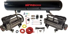 airmaxxx X-Series Dual Air Compressors & Wire Kit w/5 Gallon 7 Port Steel Tank