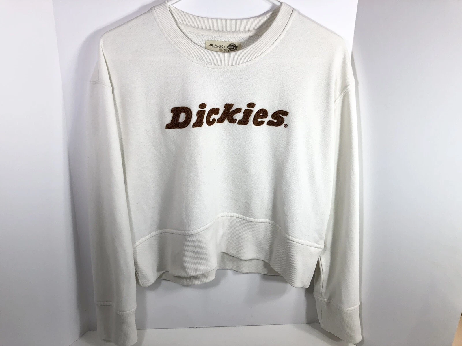OFF WHITE Felpa Madewell Dickies Donna Medio Bianco Infuso Tagliato Pullover Manica Lunga