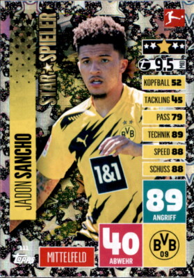 Match Attax 2020 2021 20 21 - 111 Jadon Sancho Star Spieler