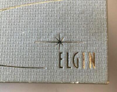 vintage 1960s empty ELGIN watch box - gift presentation box 