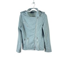 Vici Womens Size L Gray Cotton Soft Zipper Accent Moto Jacket