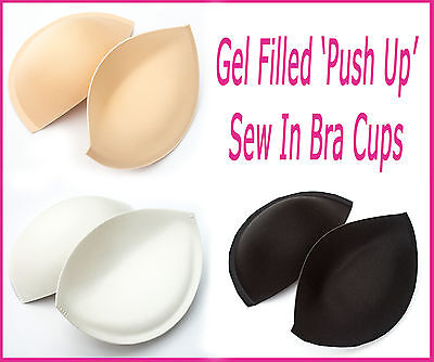 BRA CUPS SEW IN PUSH UP VARIOUS SIZES 3DIFFRENT COLOUR OPTIONS