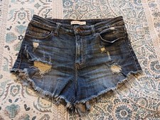 Eunina Lulu High Rise Cut Off Shortie Shorts Womens Medium