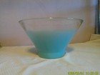 10-Inch Aqua and Clear Glass Serving Bowl — photo 1
