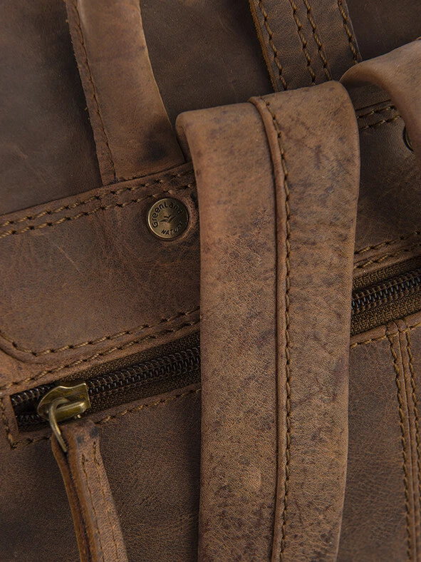 Greenland Nature Montenegro Leder Rucksack Freizeit Wanderrucksack Braun 2909 - Bild 4 von 4