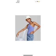NWT Wild Fable Women's High Cut Bodysuit Periwinkle Blue Size Small