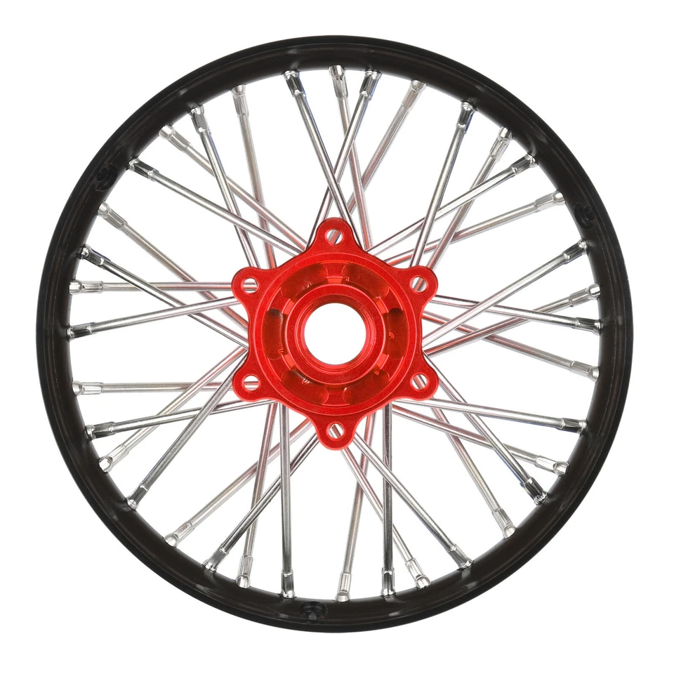 Pro-Line PRO283700T2 1/4 Alum V2 Bead Rear Wheel Black/Red (1) for Promoto-MX - Image 2 of 4
