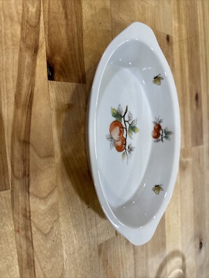 10x6 Oval Au Gratin Dish -  Fruit With Butterflies 7651 - Oven To Table Cookware