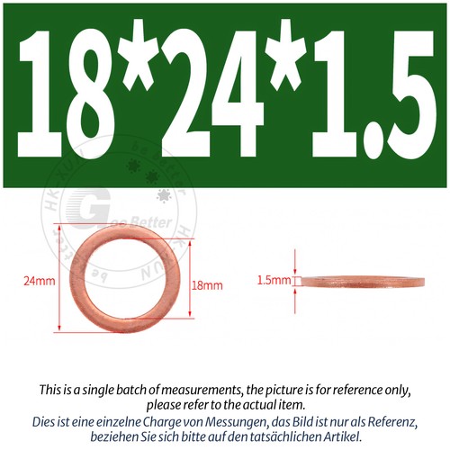 Copper Sealing Washers Metric - M3 M4 M5 M6 M8 M10 M12 - M60 Sump Plug Washer - Picture 100 of 130