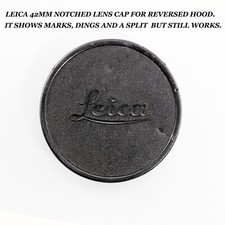 LEICA 42MM NOTCHED FRONT CAP FOR M LENSES.SHOWS WEAR AND USE