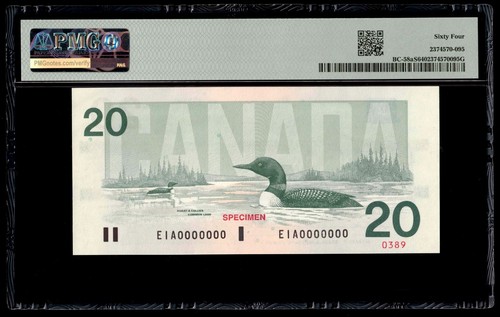 Canada π¨π¦ 1991 - $20 Twenty Dollars BC-58aS **Specimen** PMG Choice UNC 64