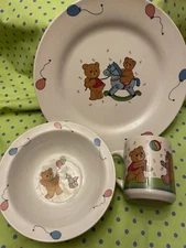 Studio Nova Beary Life Plate Bowl Mug Childrens Dish Set Teddy Bears New in Box