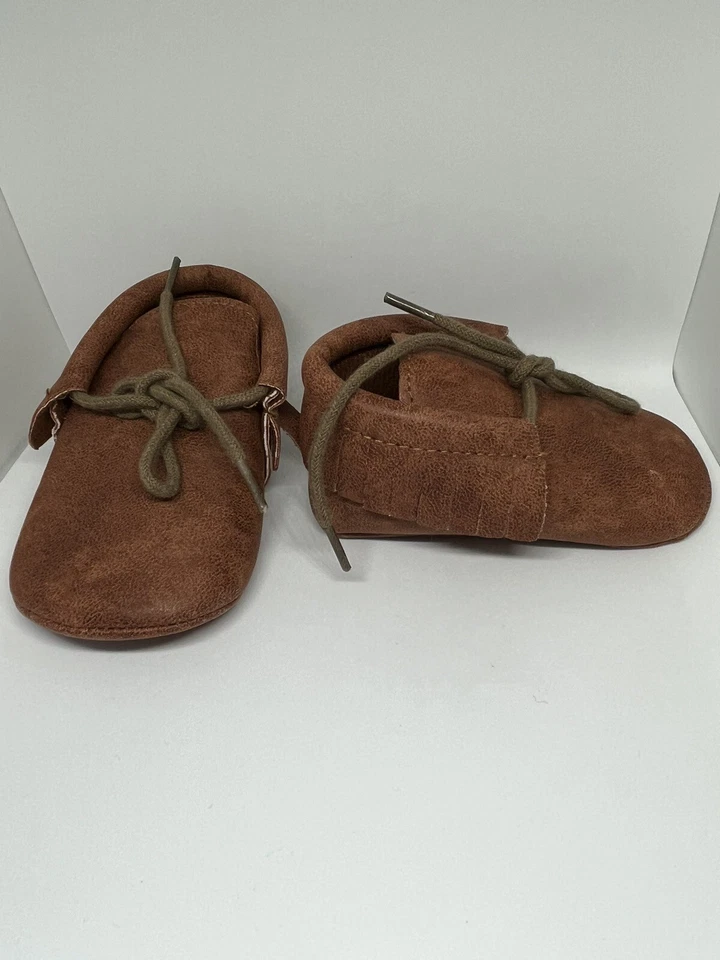 Mocasines de bebé “bebé” de cuero tostado talla 6-12 meses Foto 3 de 4