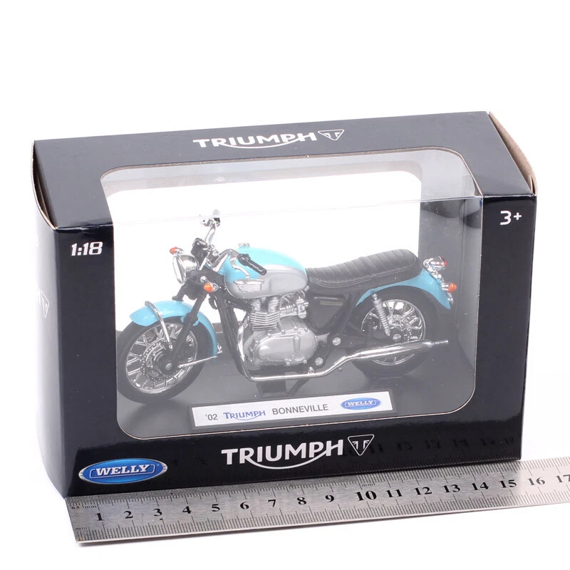 Retro bike Welly 1/18 Triumph Bonneville 2002 scale motorcycle model Diecast Toy - Image 4 of 4