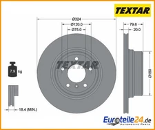 2pcs Brake Disc Pro Textar 92146303 for BMW X5
