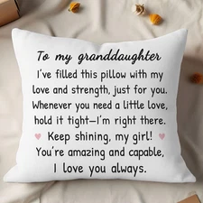 To My Granddaughter Throw Pillow Cover 18 X 18 Inch, Christmas Birthday Gifts fo