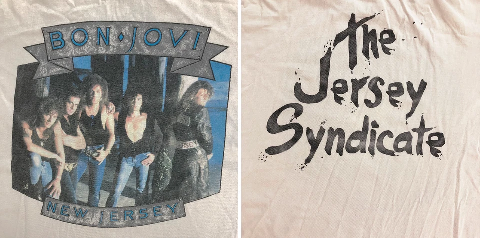 LOTE 2 camisetas de colección de los 80 Bon Jovi Squadron 5 años The Jersey Syndicate puntada única Foto 4 de 4