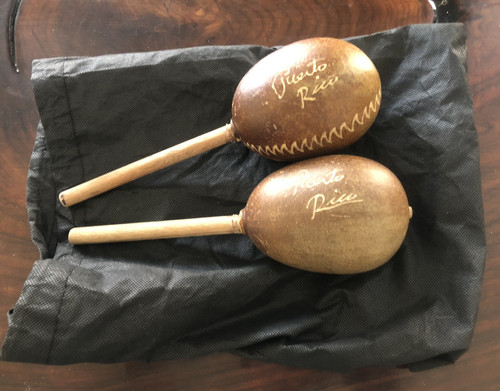 Maracas music instrument, handmade from gourds in Puerto Rico