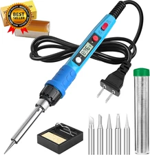 Soldering Iron Kit, 80W 110V LCD Digital Solder Iron Pen with Ceramic Heater