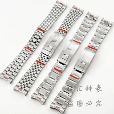20mm Steel Watch Band for Sub NH34 NH35 Case Silver 904L Presidential Glide Lock