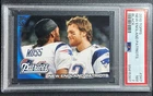 TOM BRADY RANDY MOSS PSA 7 2010 TOPPS #347 NEW ENGLAND PATRIOTS BLACK 41/55