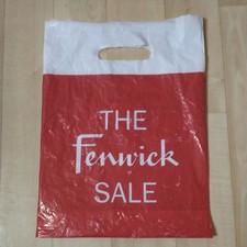 Vintage 'The Fenwick Sale' Newcastle Plastic Carrier Bag Red White Small