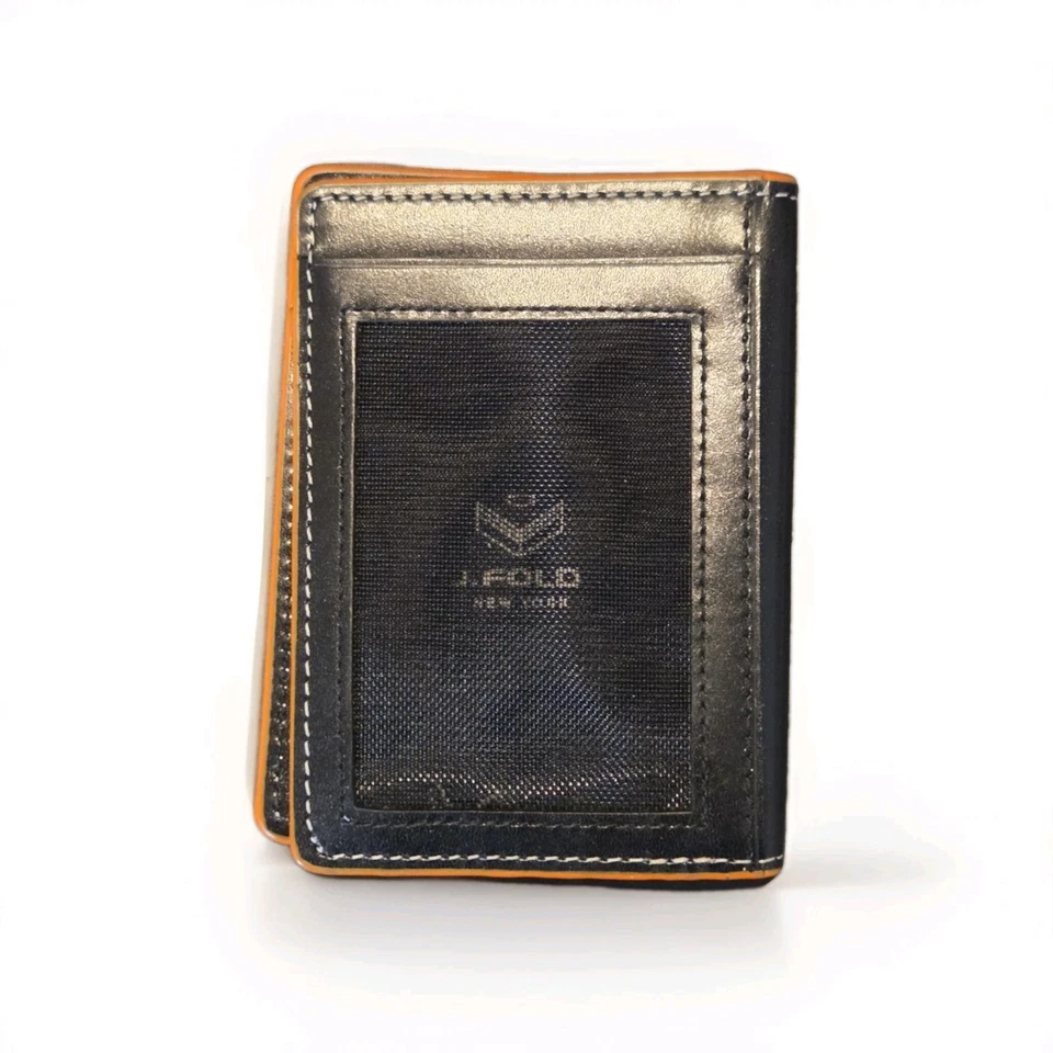 J. FOLD JF ROADSTER SLIMFOLD LEATHER SPORTS WALLET CARD HOLDER Perforated 0434 - Image 3 of 4