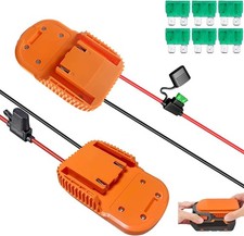 2-Pack 18V Battery Adapter for Power Wheels, RC Cars, e-Bikes - 14AWG Wire Fus