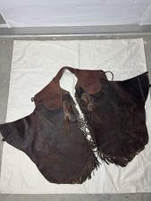 Vintage Bat Wing Western Leather Sterling Bull Cowboy Chaps custom 60s 70s 80s