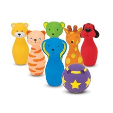 Kids Animal Bowling Set 7 Piece Soft Plastic Toy with Carrying Case