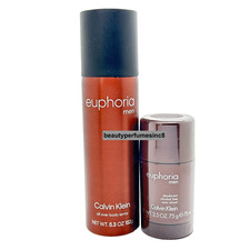 Lot of 2 PCs - Euphoria Body Spray 5.3 oz Deodorant stick 2.5 oz For Men NEW