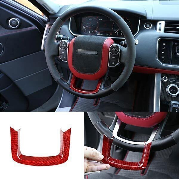 Dry  Carbon Fiber 14-2020 For Range Rover Sport Red Steering Wheel Sheet Cover