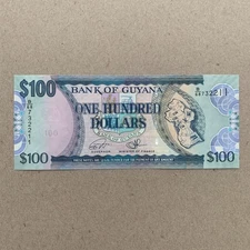 Guyana $ 100 Dollars, ND (2010's) UNC Currency Beautiful Paper Money