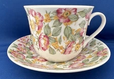 Roy Kirkham Fine Bone China English Breakfast Tea Cup & Saucer "Garden Chintz"