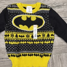 2018 Jumping Beans Christmas Sweater Batman Logo Brand NEW Size 2T