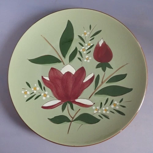 Vintage MCM Stangl Pottery Plate, Magnolia Hand Painted 10"
