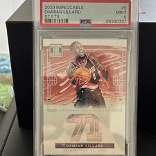 Panini Impeccable Stats Damian Lillard #5 Serial Numbered /71 Trail Blazers