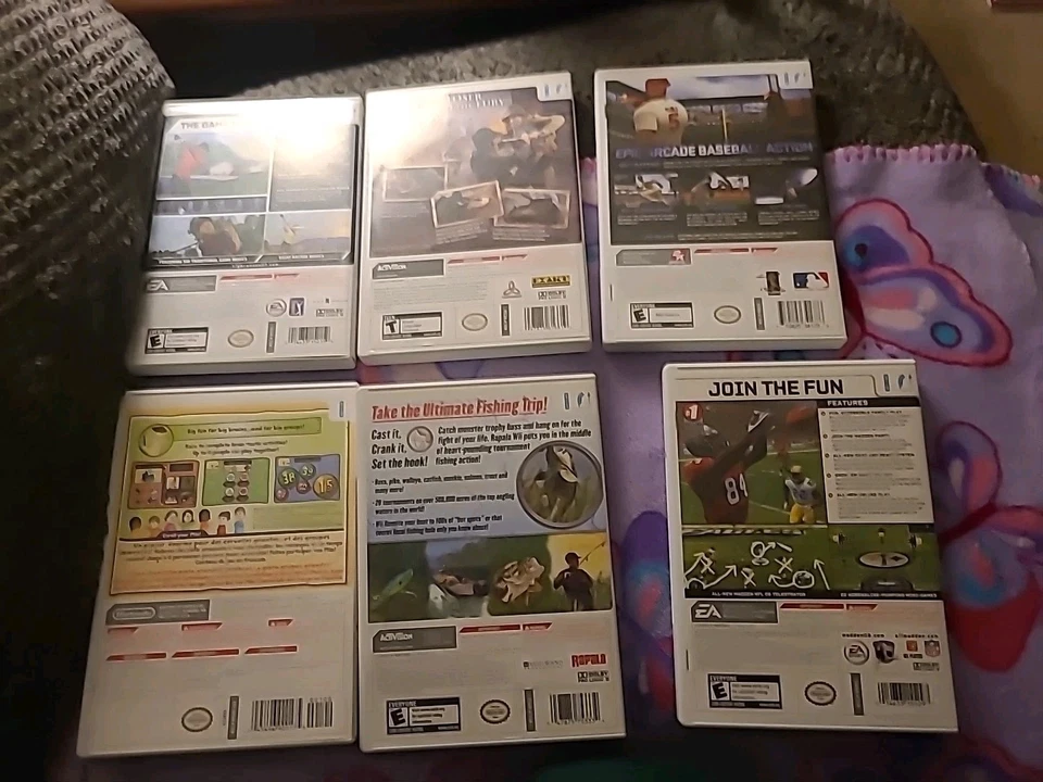 Lote de 6 piezas de juegos Wii pesca, Tiger Woods, Madden 08 etc. en buen estado usado Foto 2 de 4