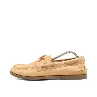 SPERRY Herren Top-Sider Mokassin Beige Leder Rutschfeste Sohle Bootsschuh EU 42