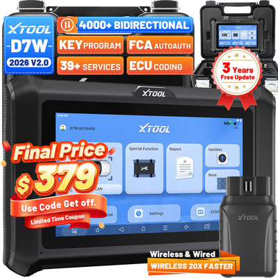 2026 XTOOL D7W V2.0 Full System Diagnostic Bidirectional OBD2 Scanner ECU Coding