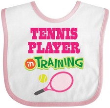 Inktastic Future Tennis Player In Training Baby Bib Girls Cute Racket Outfit