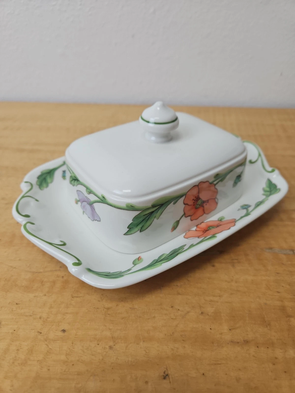 Villeroy & Boch Amapola Covered Butter Dish rectangular large Germany porcelain