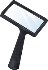 5X Handheld Rectangle Magnifier with Scratch-Resistant Lens for Seniors