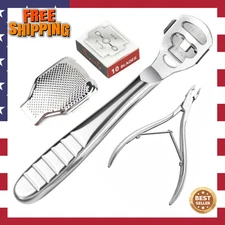 Pedicure Callous Callus Shaver 5.75" Foot Hard Tough Skin Corn Remover 10 Blades