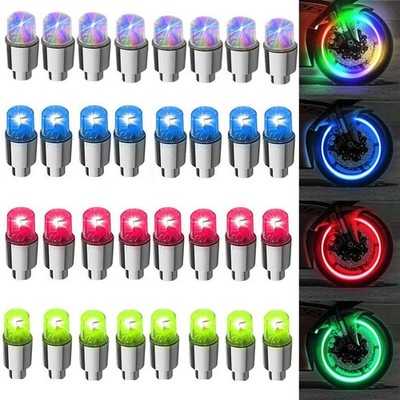 2-8PCS LED Wheels Tire Air Valve Stem Caps Neon Light Lamp For Car Motor Bike