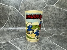 Smurfs Vtg 1980 Deka Plastics Plastic Cup 10oz Drinkware Papa Smurf Smurfette