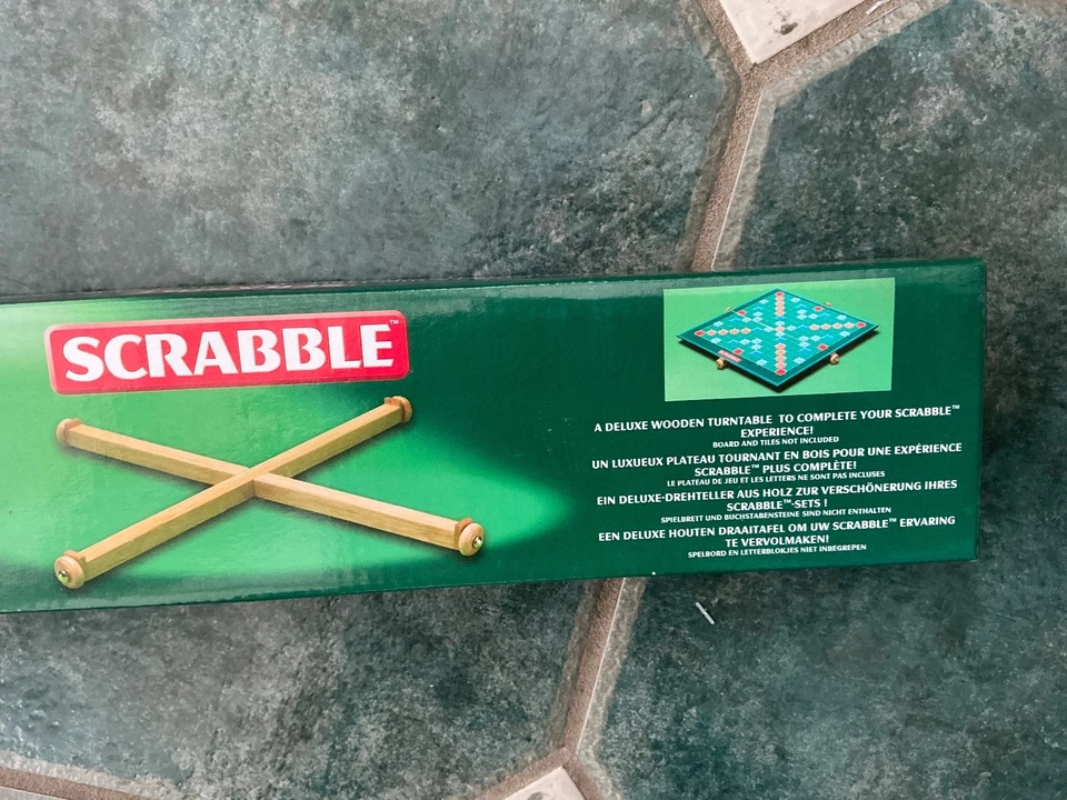 Scrabble Deluxe Wooden Turntable - Premium Rotating Game Board Accessory boxed - Image 3 of 4