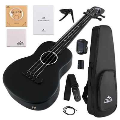 Electric Concert Ukulele, EASTROCK Carbon Fiber 23 Inch Ukelele Kit for Adult...