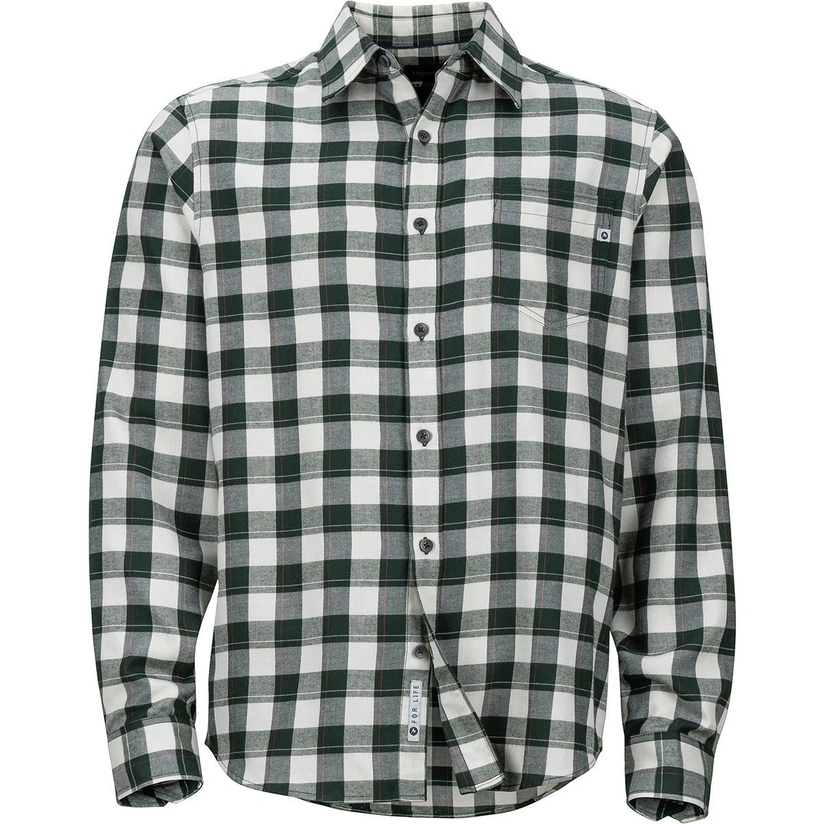 MARMOT LIGHT WEIGHT FLANNEL MENS XL PAPYRUS WHITE/BLACK PLAID LONG SLEEVE SHIRT