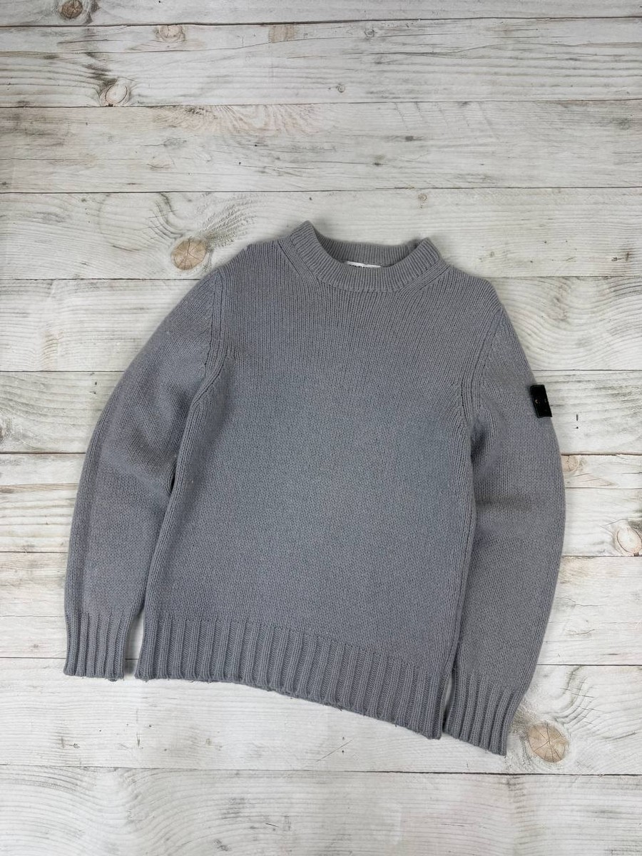 Vintage Stone Island 1998 Wool Knit Mock Neck Sweater Jumper Men